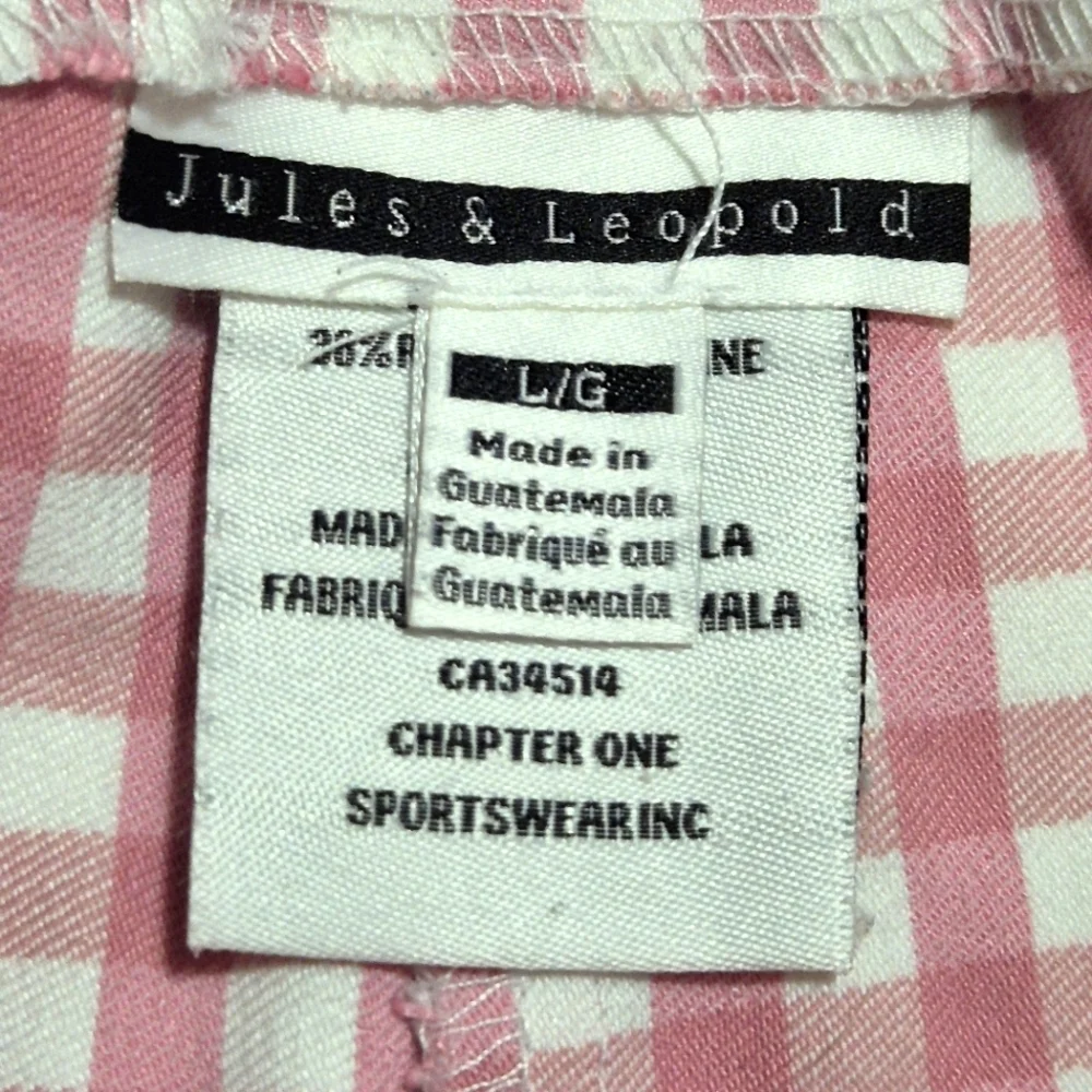 Jules & Leopold Pink Gingham Trousers..SIZE:L